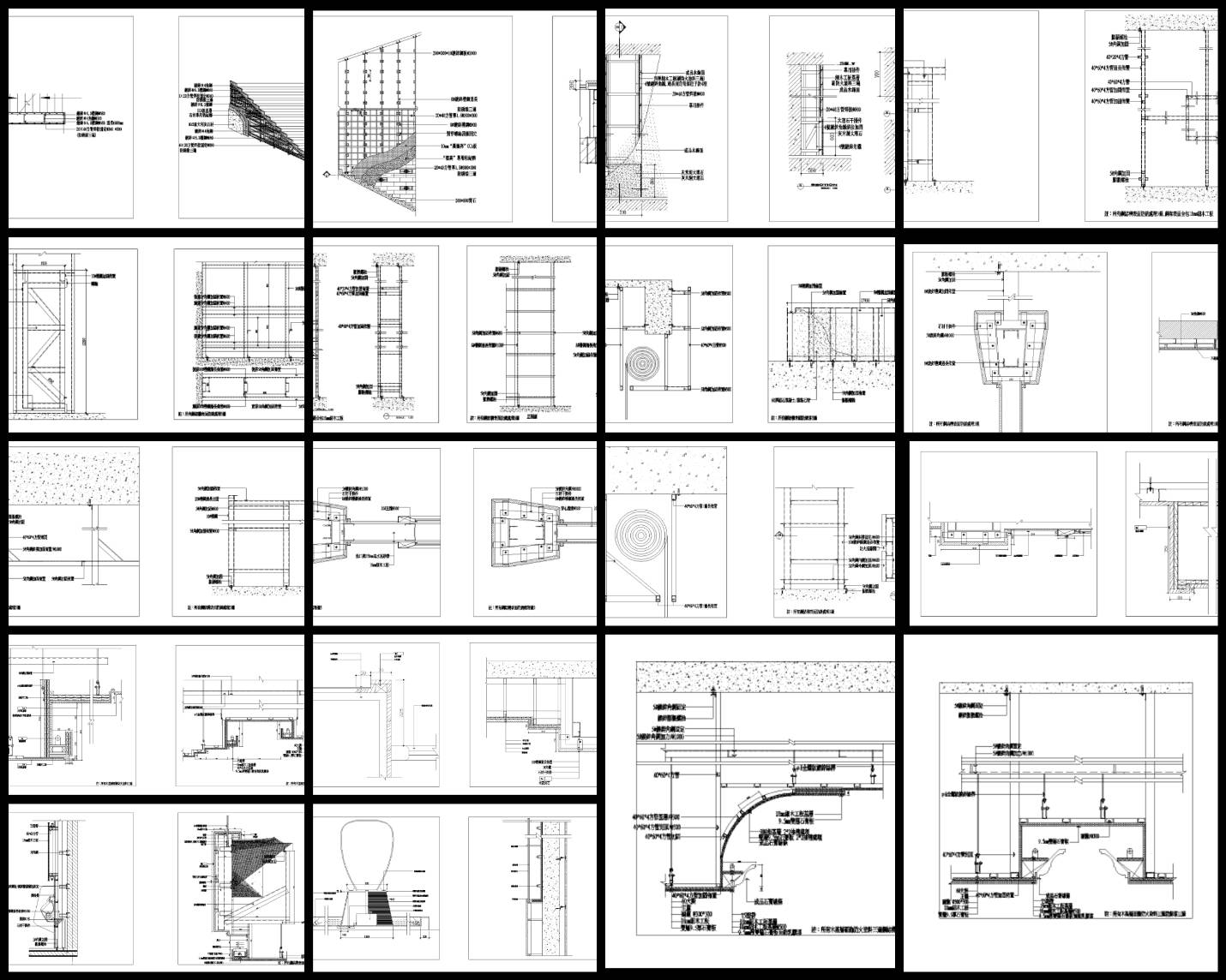 【各類CAD Details細部大樣圖庫】齊全的鋼架結構節點CAD大樣圖