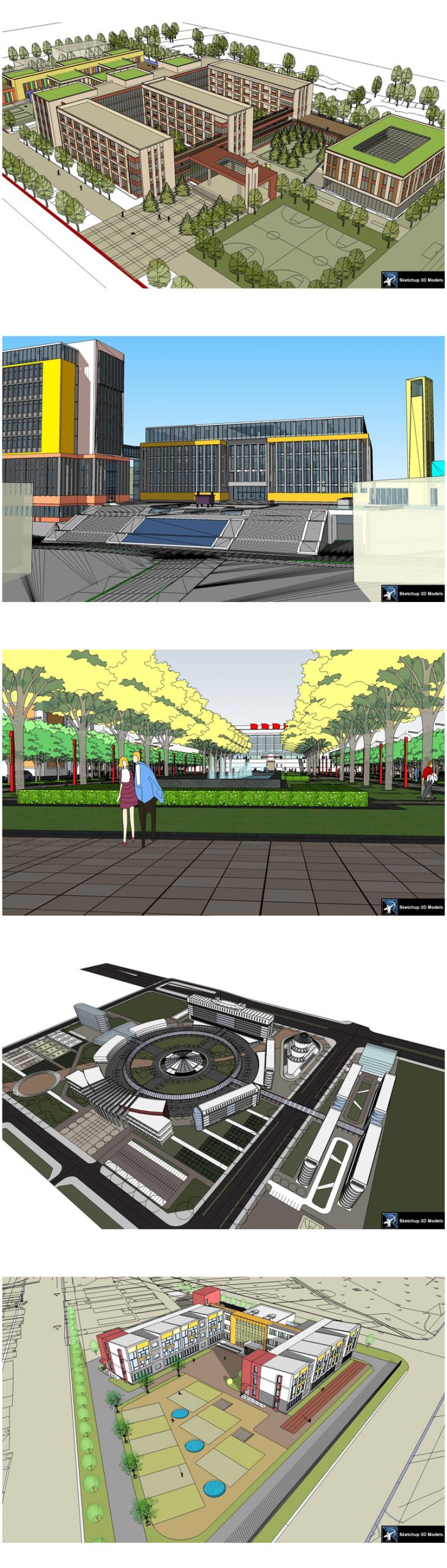 【建築3D Sketchup模型-精選20件學校建築3D Sketchup模型 V3】