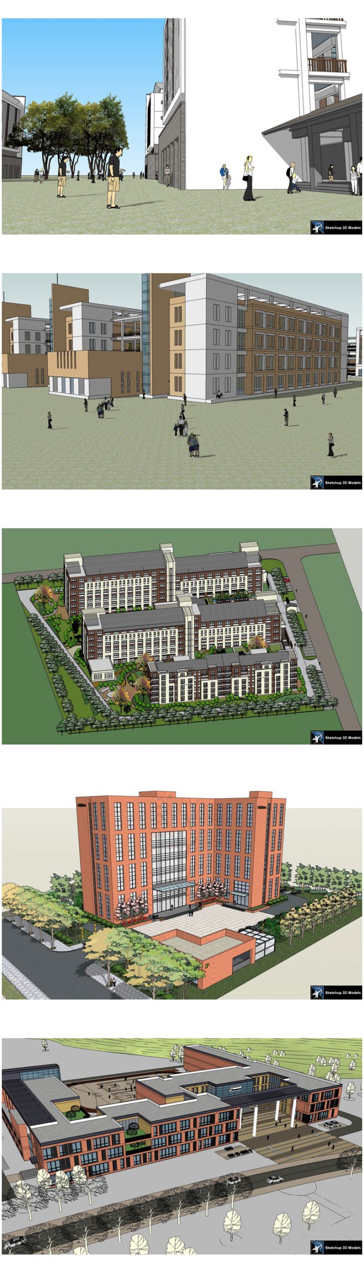 【建築3D Sketchup模型-精選20件學校建築3D Sketchup模型 V7】
